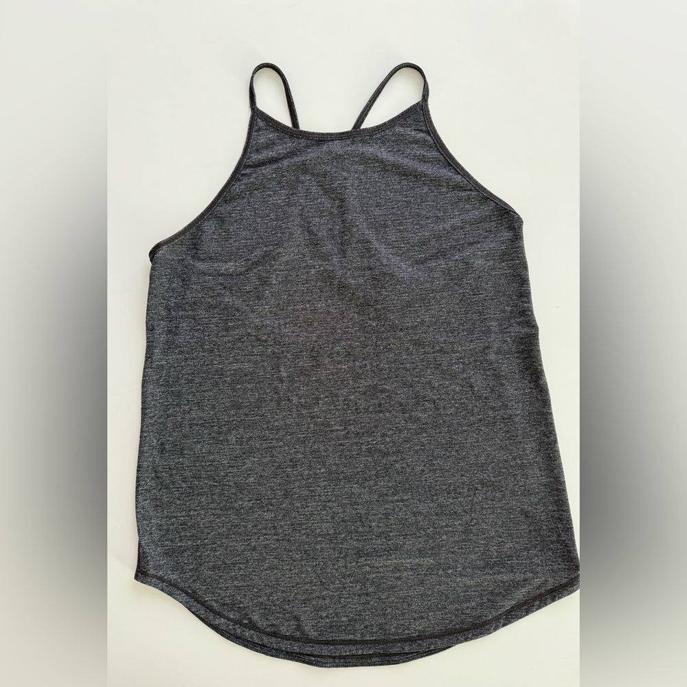 Lululemon Athletica Women's Heathered Grey/Black Racerback  Tank Top Size 4.